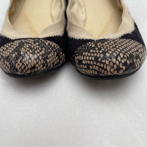 Ann Taylor Loft Suede Snake Skin Print Ballerina Flats Wendy 6,5 - Picture 6 of 7